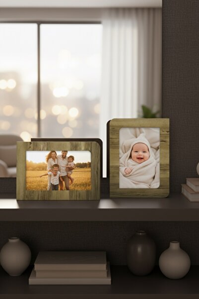 samsunlazer 20 Adet 15x20 Boyutlu Mdf Ahşap Çerçeve-Raf Çerçevesi Yatay Dikey...