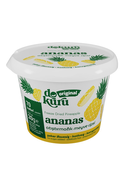 dokuru Ananas Kuru Meyve Cipsi - Dondurularak Kurutulmuş Freeze Dried Çıtır A...