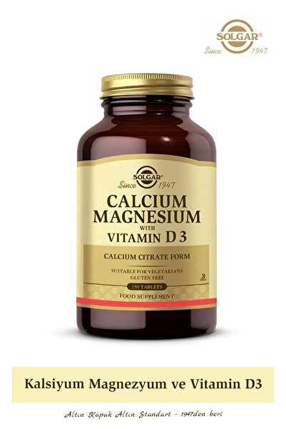 Solgar Calcium Magnesium With Vitamin D3 150 Tablet ( Kalsiyum Magnezyum Magn...