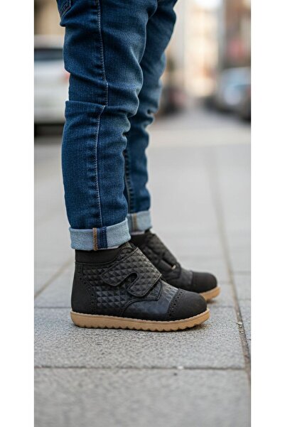 Bebbini Black Velcro Wide Fit Children's Boots