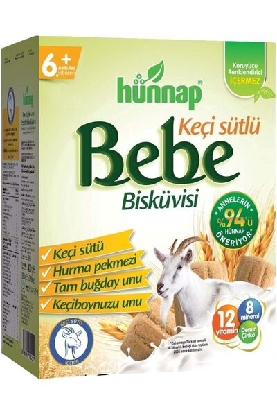 Hünnap Bebe Bisküvisi Keçi Sütlü 400gr 2 Li Set (TOPLAM 800GR)