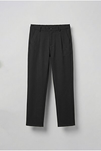 ablukaonline Pantaloni confortabili pentru bărbați, cu talie elastică, negri