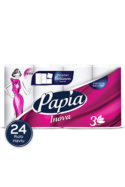 Papia Inova Kağıt Havlu 24 Rulo (8 RULO X 3 PAKET)