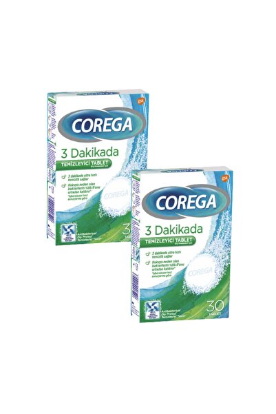 Corega 3 Dakikada Temizleyici 30 Tablet 2'li
