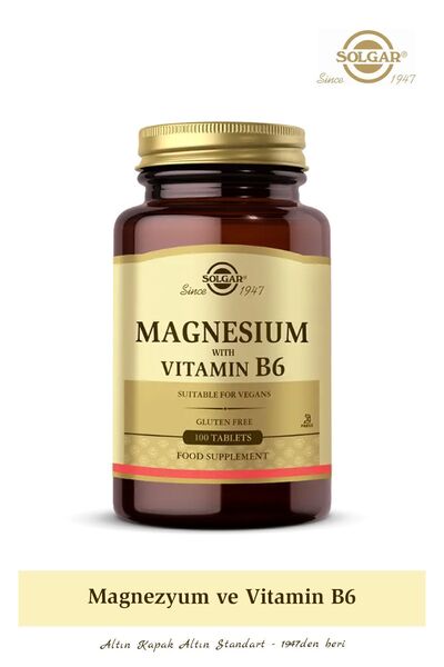 Solgar Magnesium With Vitamin B6 100 Tablet Magnezyum