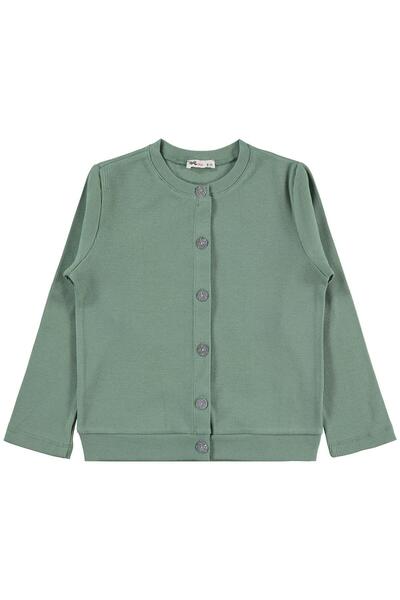 Civil Girls Cardigan with Bow Collar for Ages 6-9 - Green 9-10 Years Old
