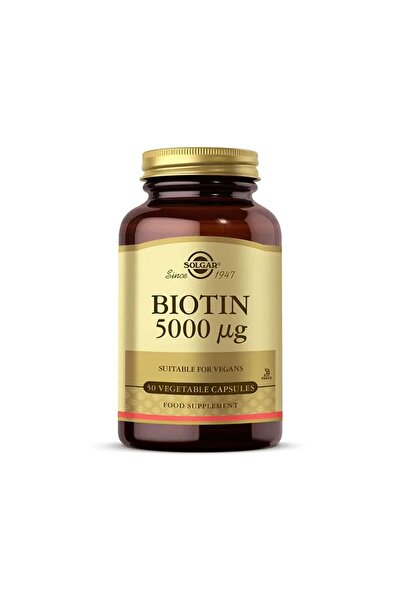 Solgar Biotin 5000 mcg 50 Kapsül Takviye Edici Gıda