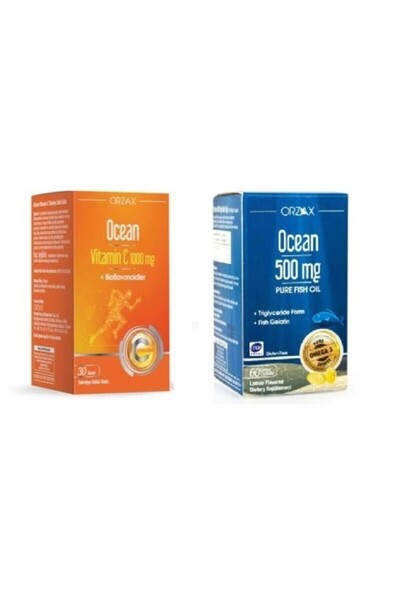 Ocean Ocean Vitamin C 1000 Mg 30 Tablet+500 Mg 60 Kapsül Limon Aromalı Balık ...