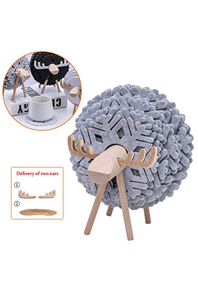 Choice قواعد أكواب على شكل أيل رمادي، وسادات أكواب، حصائر أكواب دائرية معزولة...