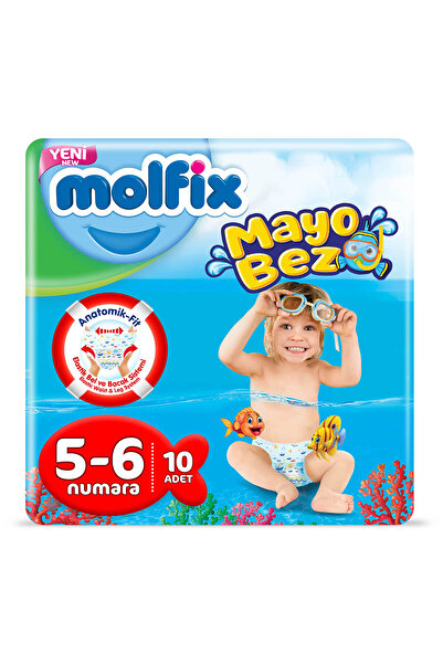 Molfix Swimsuit Baby Diaper Size 5-6 10 Pieces 14+ kg