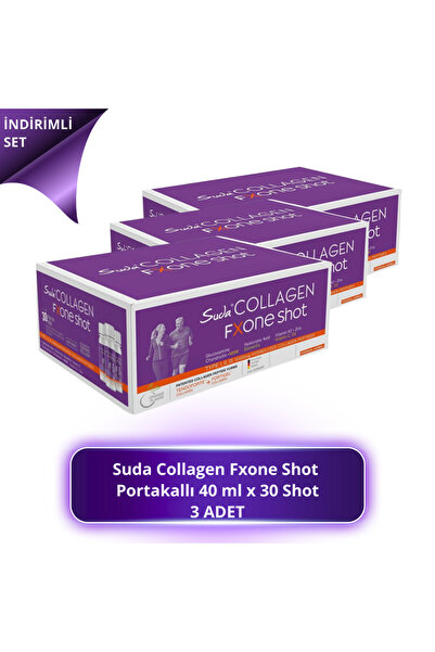 Suda Collagen COLLAGEN Fxone Shot Orange 40 ml x 30 Shot - Portakallı 3 ADET