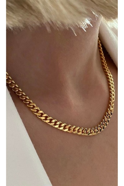 Vitastyle Gold Color Thick Braided Model Chain Steel Necklace