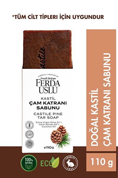 Fermente Mutfağım Soğuk Sıkım Zeytinyağlı Çam Katranı Sabunu- Florayı Destekl...