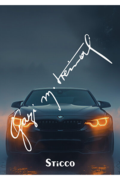 Sticco Gazi Mustafa Kemal Atatürk Imza Oto Araba Sticker 15 X 5 Cm