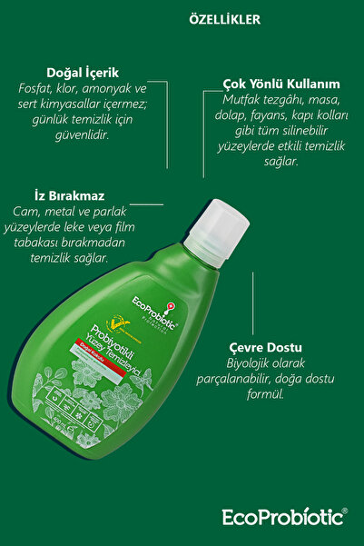 EcoProbiotic Probiyotikli Yüzey Temizleyici 400 ml | Cam, Metal, Ahşap