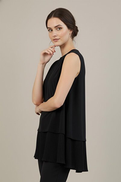 Puane Lenjerie de corp pentru femei, fără mâneci, cu detaliu pliat - 40012BLZ...