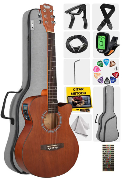 Midex Phx-188eq Set Masif Ağaç Elektro Akustik Gitar 4/4 (ÇANTA TUNER ASKI CA...