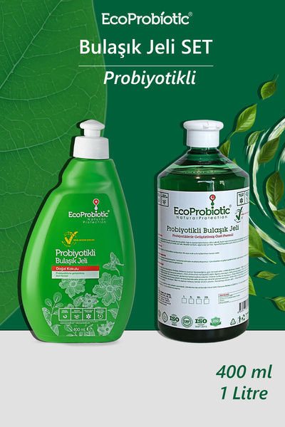 EcoProbiotic Probiyotikli Elde Yıkama Bulaşık Jeli Seti (400 ml + 1 L) | Temi...