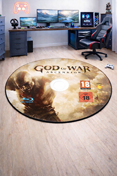 Emiroğlu God of War Ascension PS3 CD Tasarımlı Halı – Kaymaz Taban, Özel Süng...