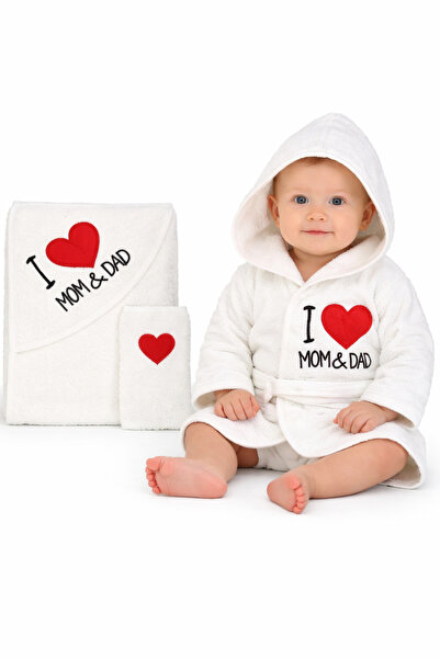 Baby Shez Pamuk Bebek Çocuk Bornoz Havlu Takımı Set 0-2 Yaş