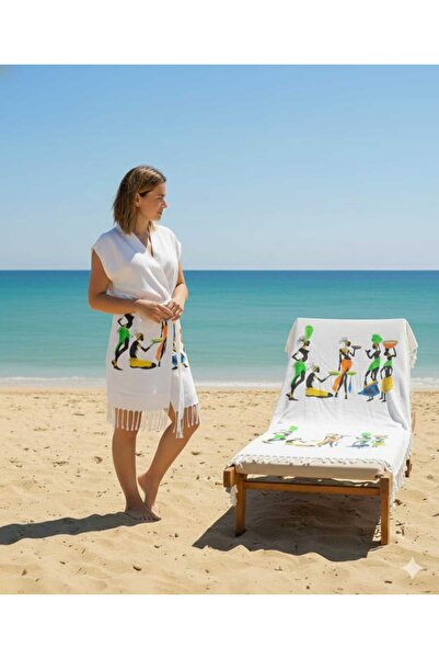 Nevin Acar Афро кімона пештемал пляжний халат і пештемалхавлу, набір з 2 пред...