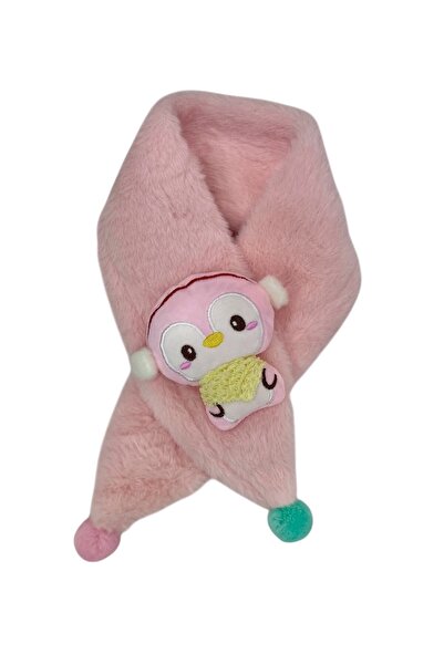 SHEKER HOME Minik Kuş Peluş Kız Çocuk Atkı - Somon