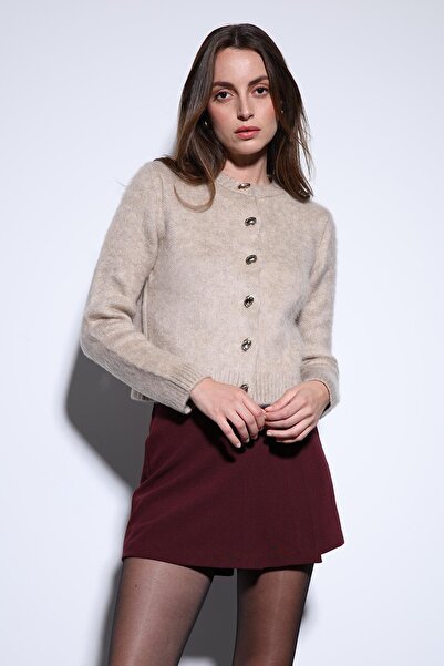 Antioch سترة نسائية ناعمة ذات ملمس مميز باللون البيج