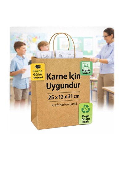 figanlar ambalaj Geanta din carton medie 25x12x31cm 50 buc Kraft rezistent la...