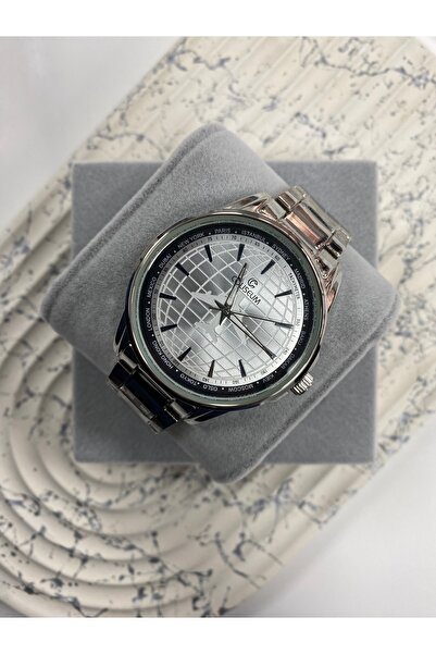 Coliseum Silver Retro Men's Wristwatch with Round Inside Pattern