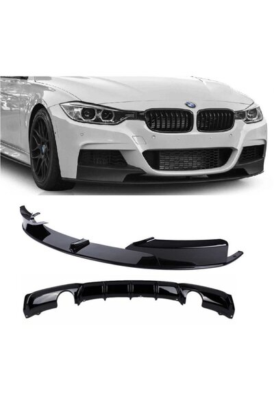 OEM AUTOGP Bmw F30 ön tampon lip ve arka difüzör set piano black m-performance