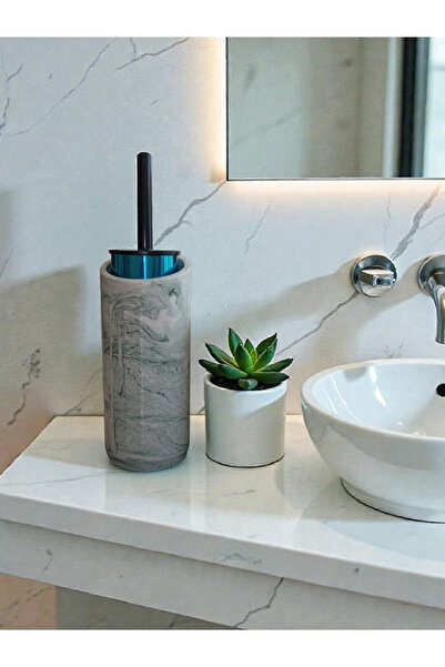 Trust Stone 2 τεμάχια πράσινη μαρμάρινη βούρτσα τουαλέτας από σκυρόδεμα με με...