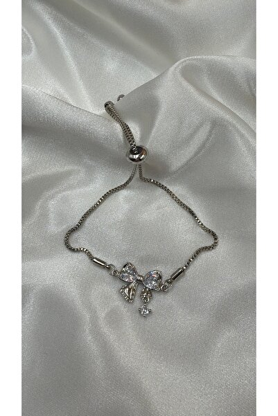 Eylülün Takısı سوار نسائي بفيونكة حجرية فضية اللون