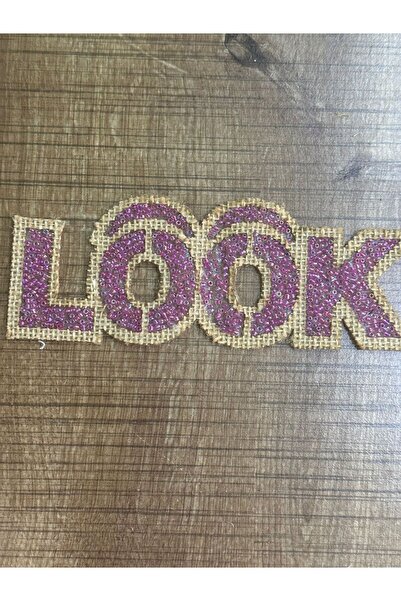 Gönülden Tasarım 15x6 cm peglačka nalepnica od pruća B Sa perlama izgled teks...