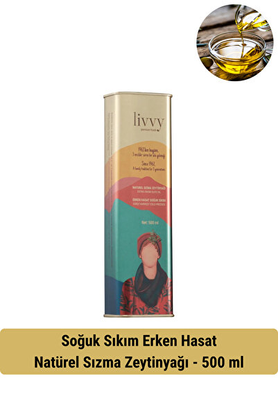 Livvy Premium Foods CINQUECENTO Soğuk Sıkım Erken Hasat Natürel Sızma Zeytiny...