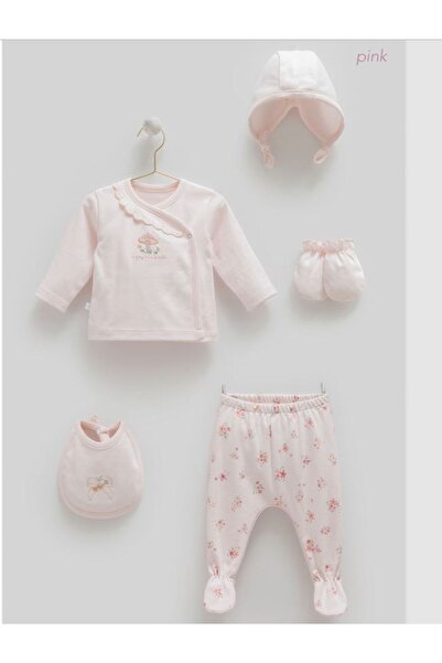 Caramell İncibaby % 100 Doğal Pamuk Jakarlı 5'li Kız Bebek Hastane Çıkışı New...