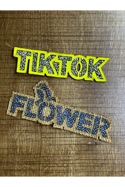 Gönülden Tasarım 12x5 cm 2 komada peglanjivih emblema sa tekstom i cvetnim mo...