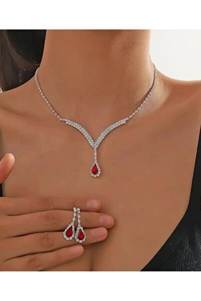 Mihra Aksesuar Necklace Earring Set