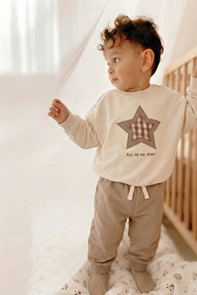 Cigit طقم سويت شيرت للأعمار من 1 إلى 7 سنوات إكرو إس مينك