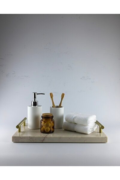 BZT Home Mermer Sunumluk Dekoratif Tepsi Genel Ev ve Banyo Kullanımına Uygun ...