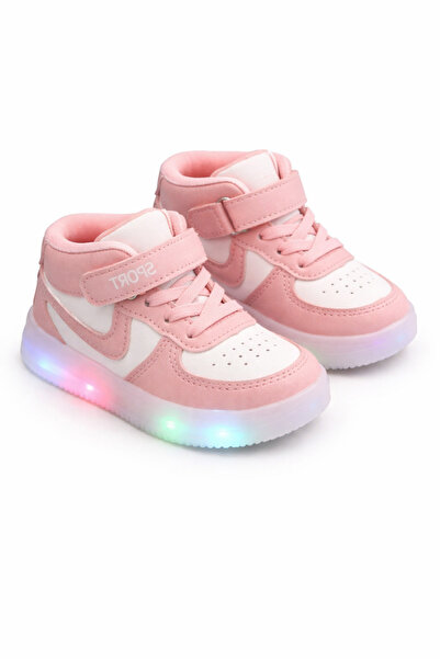 Superbaby Adidași înalți fete pentru primii pași, cu lumini LED, arici și șir...