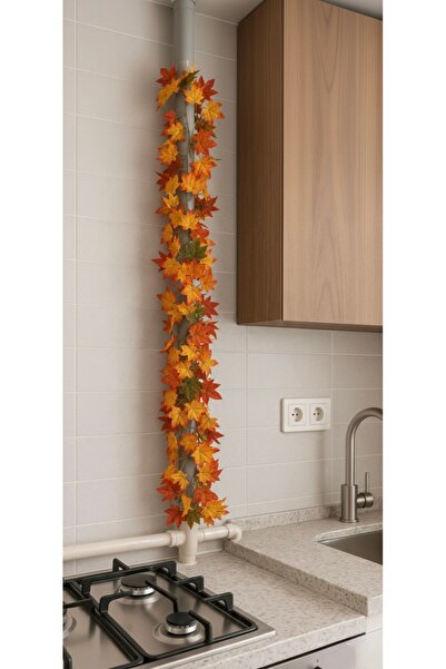 PINALE ART Telli Sarmaşık Yaprak Şerit Yapay Çiçek Doğalgaz Borusu Süsü 94 cm