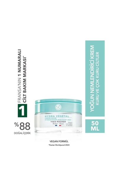 Yves Rocher Hydra Vegetal Çok Kuru Ciltler İçin 48 Saat Nemlendirici Yoğun Krem