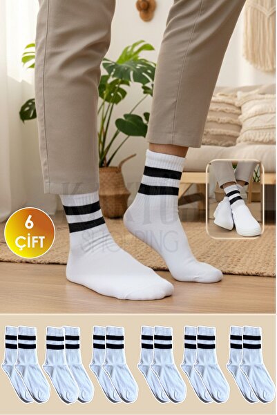 YASYAS 6 Çift Unisex Yetişkin ve Çocuk Tenis Kolej Spor Çorap