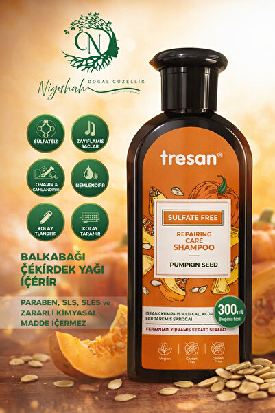 Tresan Bal Kabağı Çekirdeği Onarıcı Sülfatsız Bakım Şampuanı 300 ml ( 1 ADET )