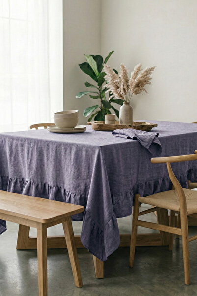 Morlay Romance |   Ruffled Tablecloth - Vintage Solid Color Decorative - Squa...