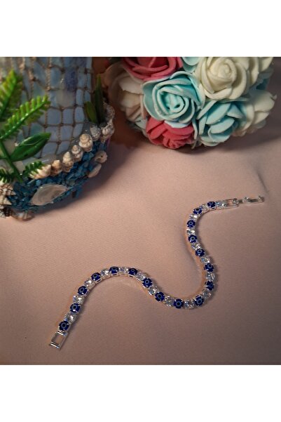 TwinRoots Su yolu nazar boncuklu zirkon taşlı gümüş renli kararmaz çelik bile...