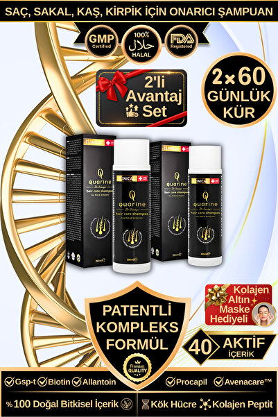 Dr.Sammy's Quarine Onarıcı Şampuan - 2'li Avantaj Set (Dökülme Karşıtı 2 Aylı...