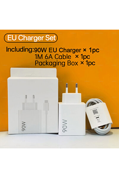Xiaomi طقم شاحن أوروبي 90 واط، شاحن فائق السرعة مع كابل USB من النوع C لأجهزة...