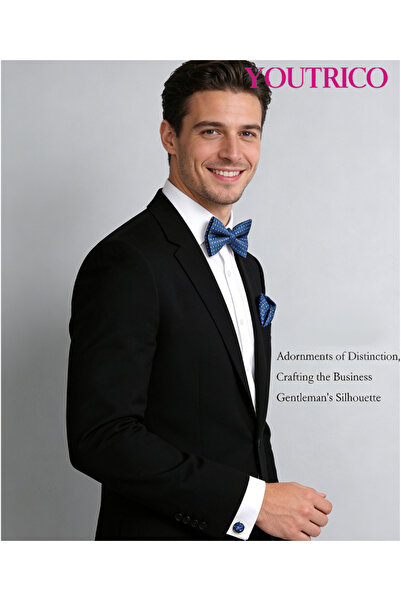 Youtrico 3PCS Bow Tie, Handkerchief Cufflink Set (Handmade)Men/Women Parties,...