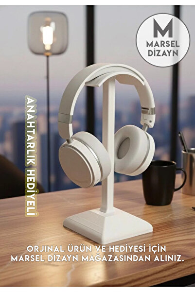 MarselDizayn Dekoratif Gamer Kulaklık Standı - Kulaklık Tutucu - BEYAZ - 24 C...